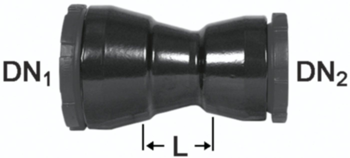 SM-Kaliberwechsel 2M Fig. 2383 DN 125/100 - Von Roll Schraubmuffenformstücke