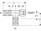 T-Stück 16mm-16mm-1/2" 620.780.00.1 mit MasterFix - Geberit FlowFit-Rohre/Formstücke