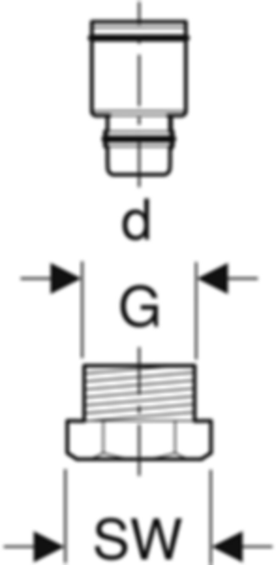 MeplaTherm Anschlussverschraubung m/AG 16mm-1/2" zu Danfoss 641.513.00.1 - Geberit-Mepla-Formstücke