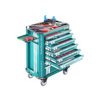 TECHNOCRAFT Werkstattwagen SWISS-TEAM WOOD PRO "282 tlg, . 1/4"" + 1/2"" Profi Schreiner Werkzeug - Schlüsselwerkzeuge