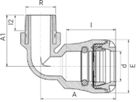 Steckmuffen-Winkel 90° mit AG Messing 1077 d 32mm x 1 1/2" - Plasson-Steckfittinge