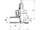 Hausanschlussschieber IG/AG für Gas 2525 2" - 2" - Hawle Hausanschluss- und Anbohrarmaturen