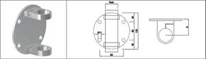 Pfosten-Klemmhalter runde Form 33.7 mm geschliffen 127809 - INOXTECH-Handlauf-/Geländer-System