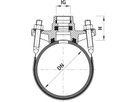Anbohr-Sperrschelle mit Gewinde- 3700 abgang DN 100 - 2" IG - Hawle Hausanschluss- und Anbohrarmaturen