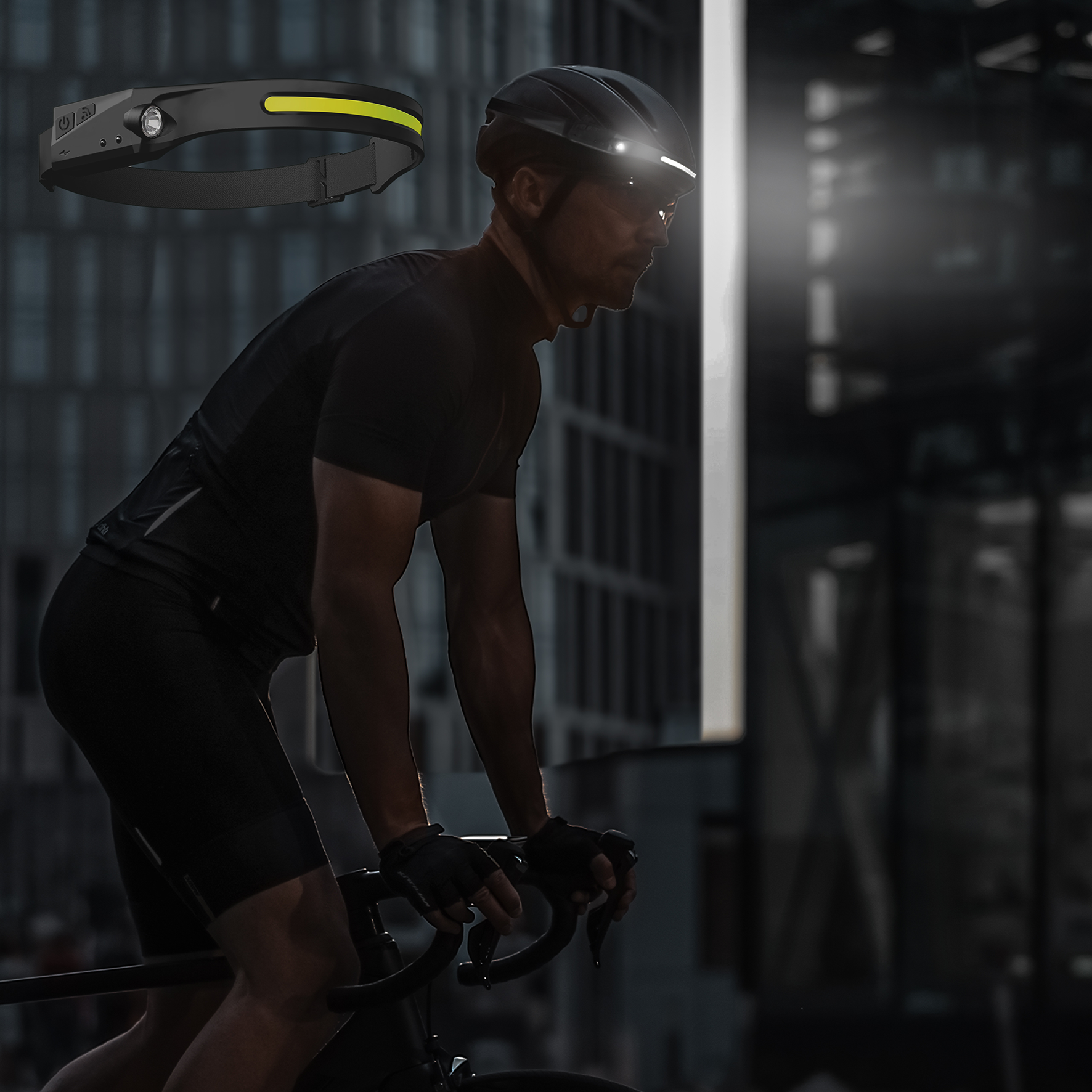 FORTIS Stirnlampe 5W + 3W 300 Lm IP44, Lithium-Ion Akku Sensor - Lampen, Leuchten