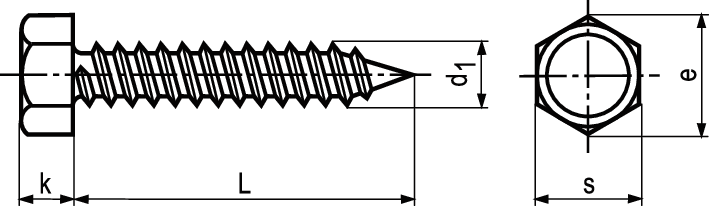 6-kt-Blechschr mit Spitze St vzb BN2707 DIN7976C 5,5x22 - Bossard Schrauben