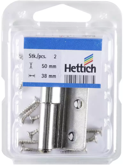 Hettich Möbelband Links, vernickelt, gekröpft, 50 x 38mm, à 2 Stk - Diverse Möbelbeschläge und Zubehör