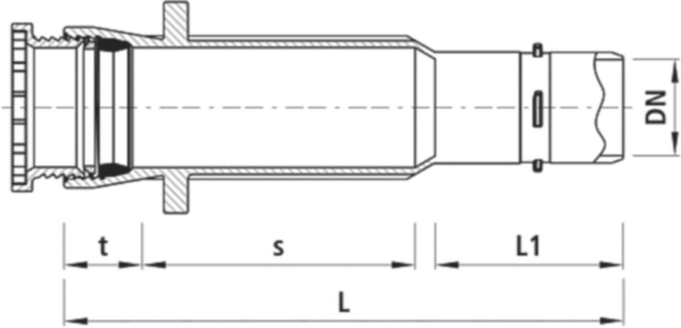 Einbauschlaufe mit Schraubmuffe Gas 5347 Baio DN 250 - Hawle Armaturen