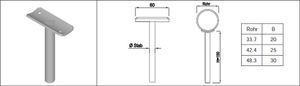 Einschweiss-Konsole fest HI. 33.7/ 10 mm S235JR - INOXTECH-Handlauf-/Geländer-System