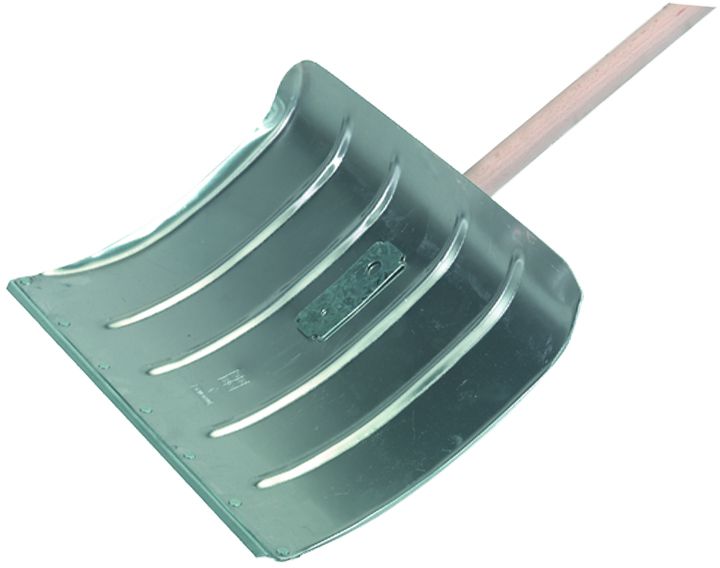 Schneeschieber Alu, blank B= 500mm, verz. Stahlkante, mit Stiel - Bauwerkzeuge