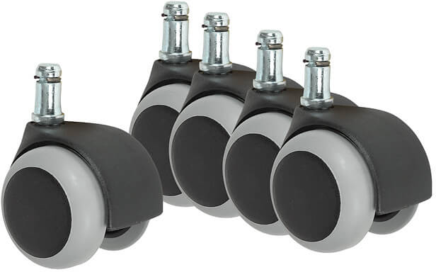 Möbelrollenset weich mit Einschlagstift 10/11 mm, Set à 5 stk - Transportrollen