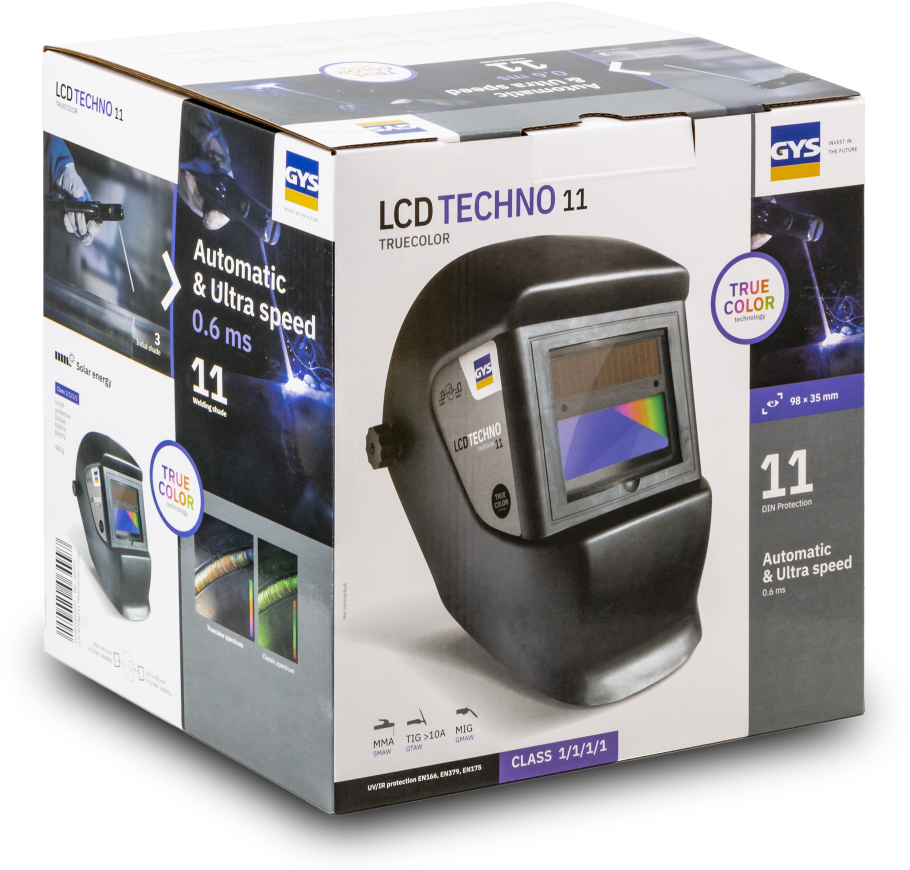 TooL it Schweissschutzhelm LCD TECHNO 11 Solar Energy, Automatic Sichtfeld 98 x 35mm - Schweissen