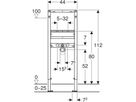 Element für Waschtisch 111.267.00.2 Typ 112, Standarmatur, schmale Ausführung - Geberit-Duofix