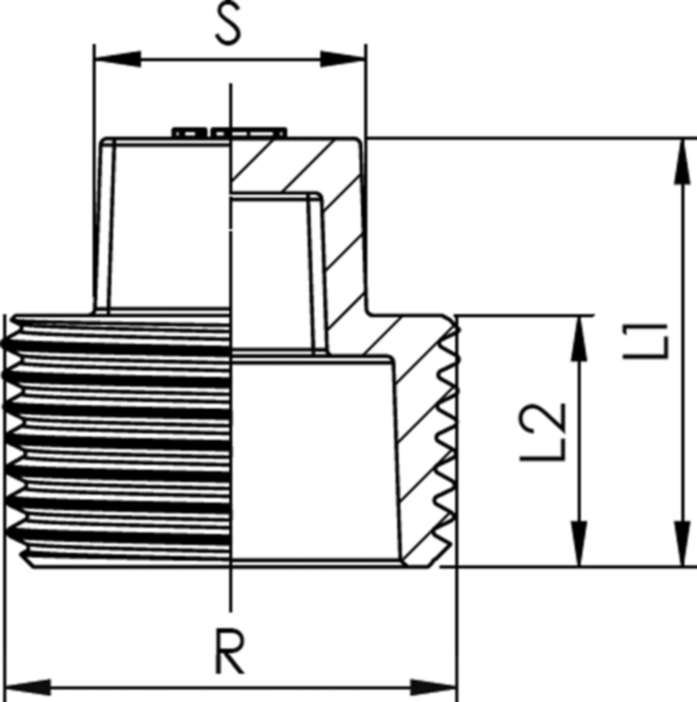 Stopfen 4-kant m/Rand 8290 1/2" - Rotguss-Gewindefittings