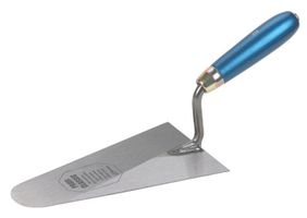 Maurerkelle, rund, Blatt gehärtet L= 200mm, mit blauem Holzheft - Bauwerkzeuge