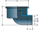 Nicoll 110/250mm dunkelgrau Auslauf horizontal - Bodenabläufe Nicoll