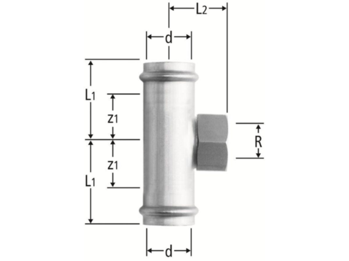 T Rstange Mit Muffe 1498mm main image 0