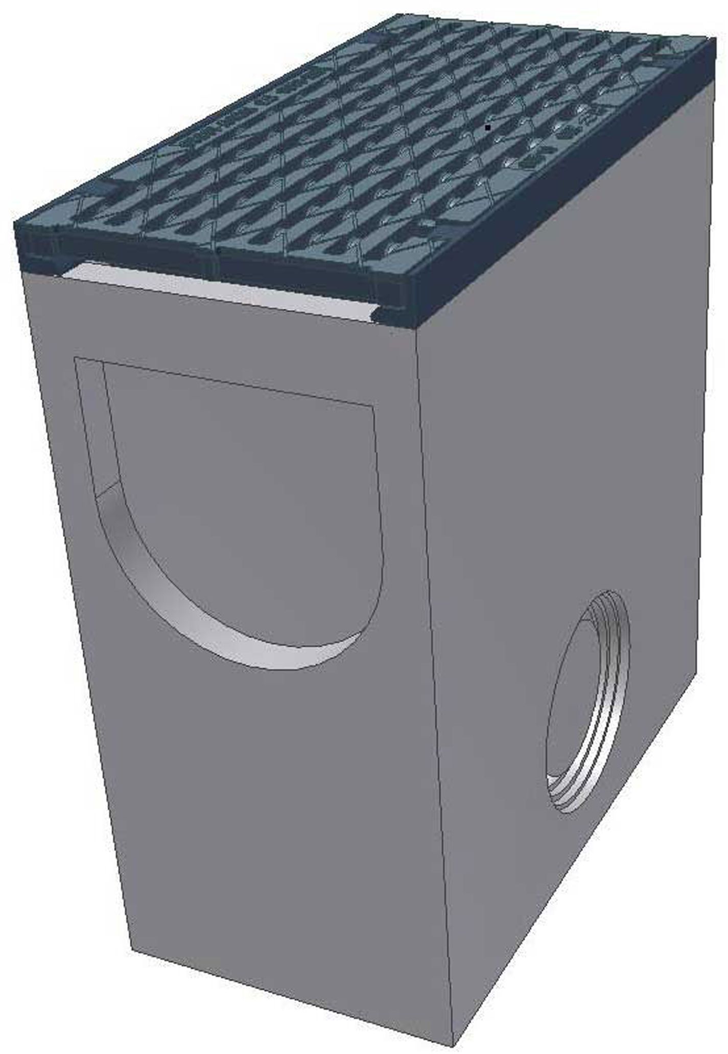 20-4 D MAXI 200 D400 inkl. Gussrost m.Guss-Kantens.,arret.,L=500mm, H=550mm - BGS Kastenrinnen