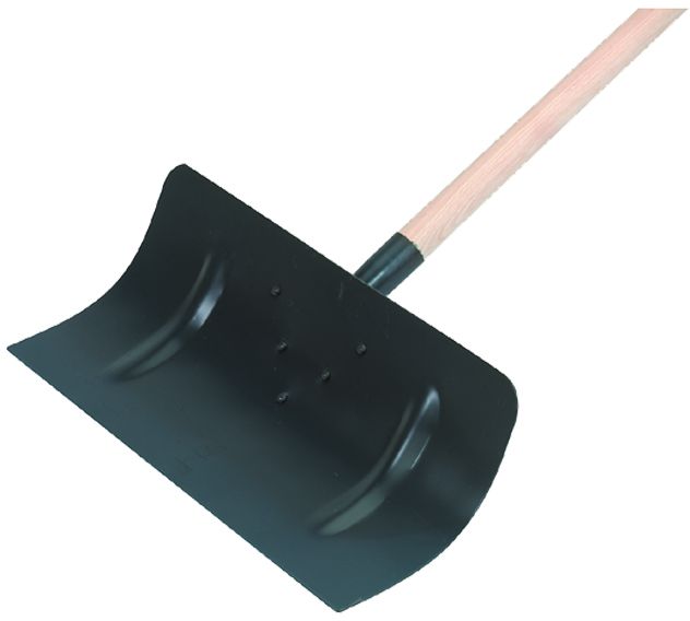 Schnee/Schlammschieber Stahl schwarz pulverbesch. B= 500mm, mit Rippen, mit Eschenstiel - Bauwerkzeuge