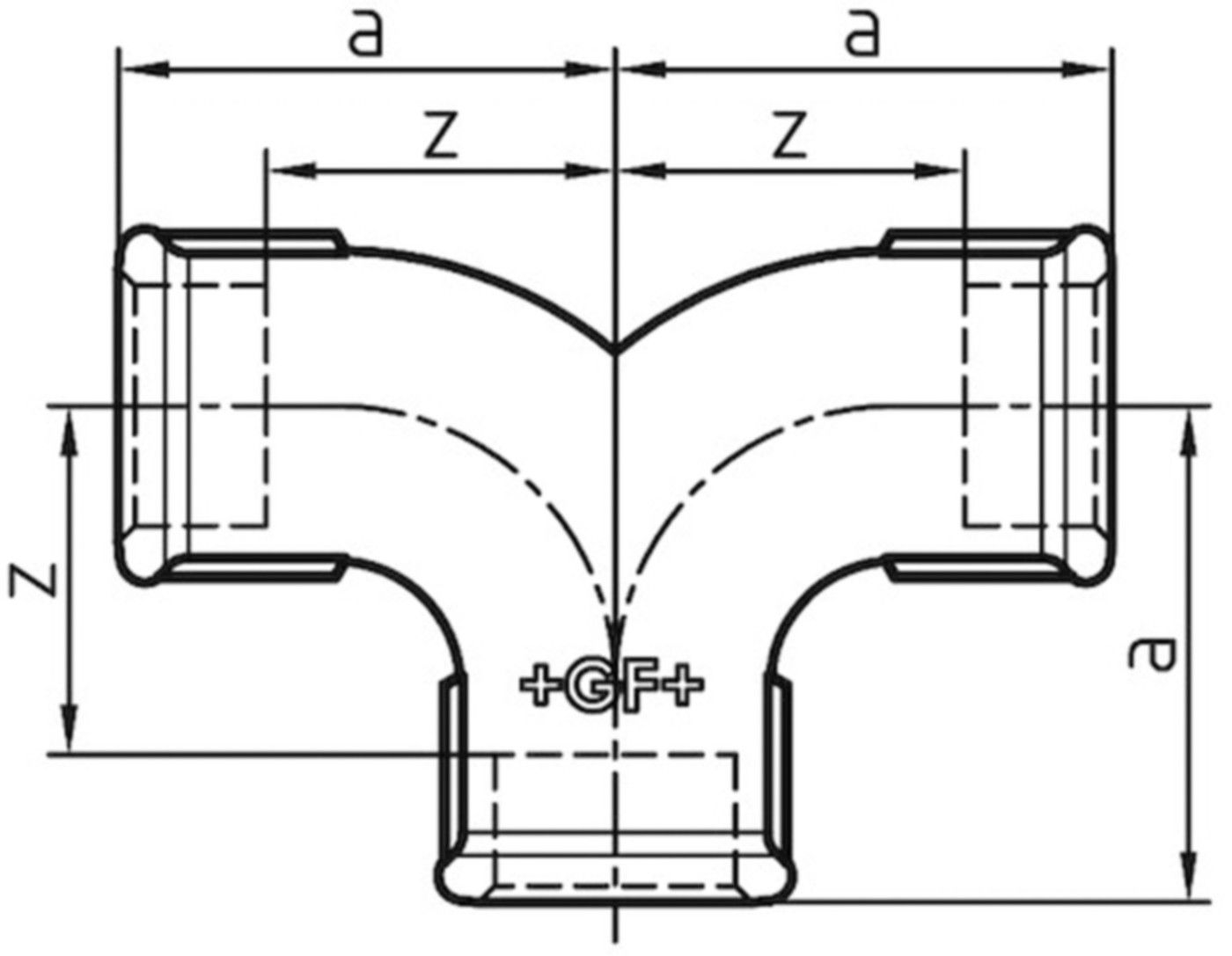 T-Stück 132 S 11/4" 770 132 107 - GF schw. Tempergussfittings