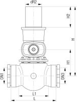 Universal 1 mit Schraubmuffen,  Abgang Spitzende PE, Fig. 5481 vonRoll hydro