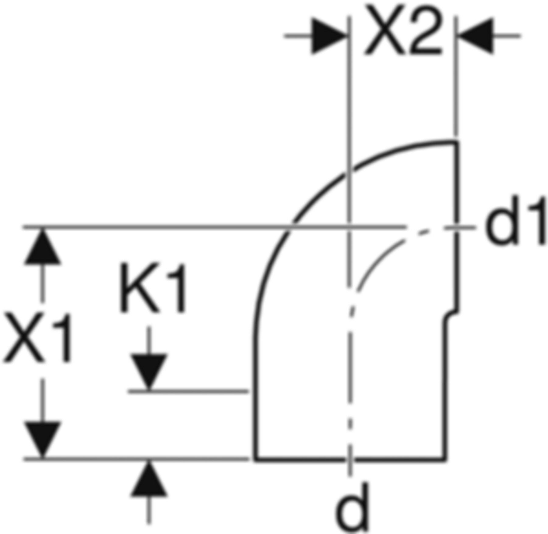 Anschlusswinkel 90° 364.063.16.1 d 63/ 56mm - Geberit-PE-Formstücke