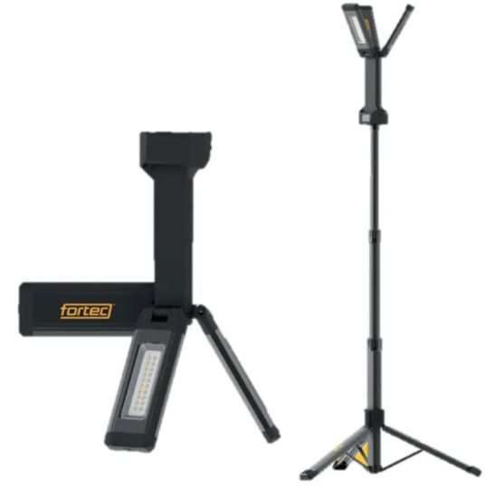 FORTEC Tower Light mini, Akku-Flutlichtstrahler 700/1200/2000 Lumen, IP54,Leuchtdauer 1.5-4.5 Std - Lampen, Leuchten