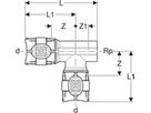 T-Stück m/IG seitlich 40mm-40mm-1/2" 620.354.00.1 - Geberit FlowFit-Rohre/Formstücke