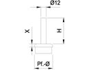 Steckkonsole zum Anschweissen ger Rk Pfos 26.9mm,TH100mm,geschl,1.4301 - INOXTECH-Handlauf-/Geländer-System