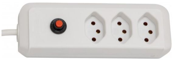 BRENNENSTUHL Steckdosenleiste, 3-Fach ohne Schalter, 1.5m Kabel, Weiss - Stromverteilung