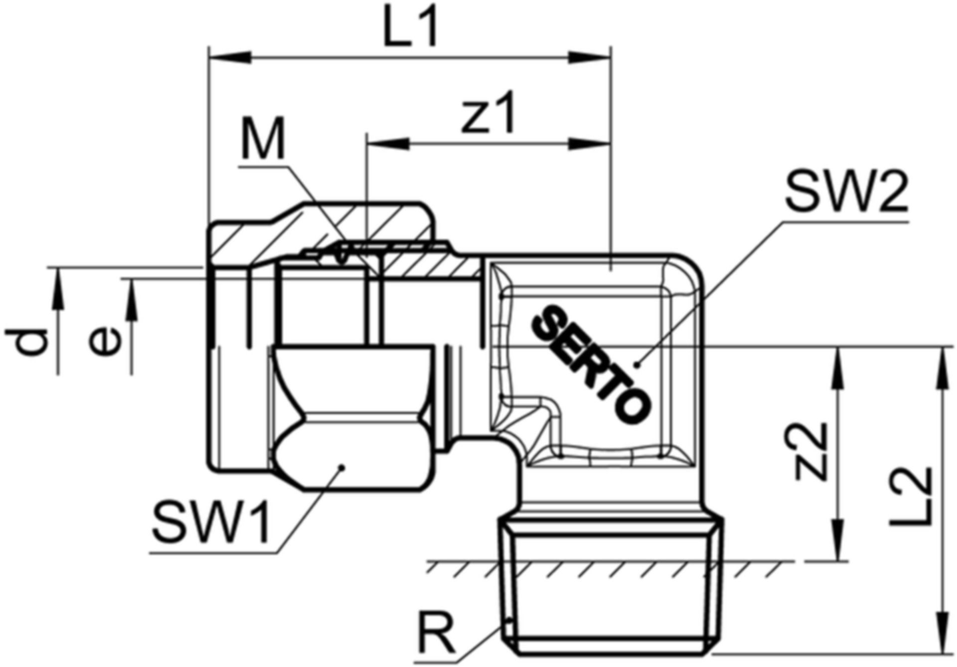 Einschraubwinkel AG SO 42421 4- 1/8" - Serto-Programm M/G