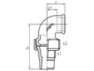 Winkelverschr. 97 V 11/2" flachd. 770 097 208 - GF verz. Tempergussfittings