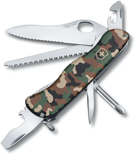VICTORINOX Taschenmesser Trailmaster schwarz/grün Camouflage, 0.8463.MW94 - Heften, Schneiden