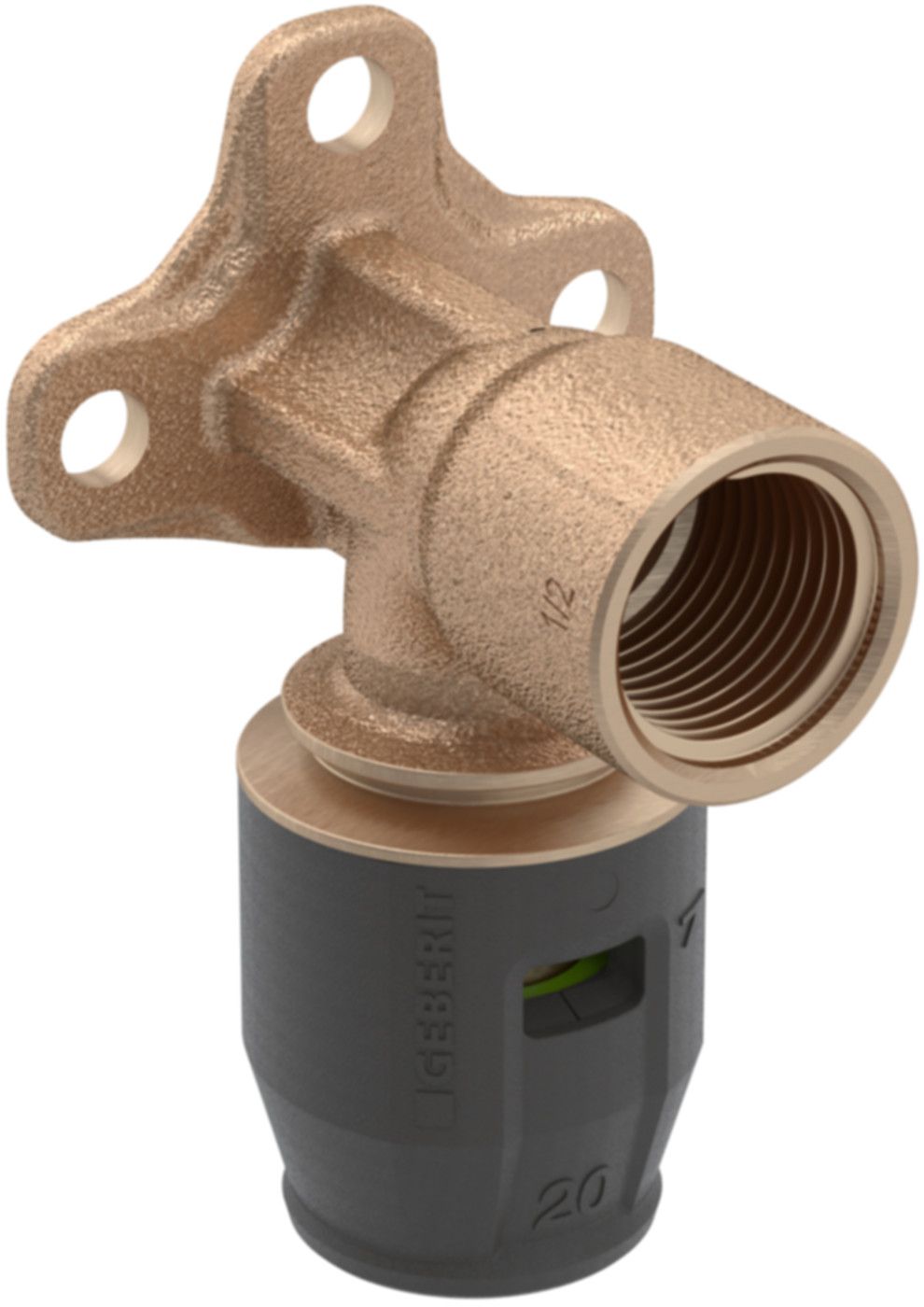 Anschlusswinkel 90° 16mm-1/2" 650.281.00.1 - Geberit-Push Fit-Formstücke