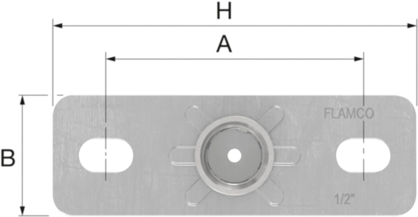 Grundplatten verz. 2-Loch M 12 120 x 40 mm 39434 - Rohrschellen-Zubehör