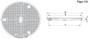 Fig.131-60 Guss A15, verschraubt in Zementrohr,Handgriff,geruchs-wasserd. - Schachtabdeckungen BGS
