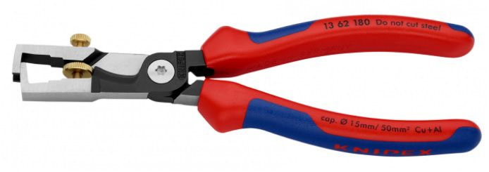KNIPEX Abisolierzange mit Kabelschere 13 62 180, L= 180mm - Zangen, Schneiden