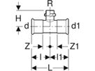 T-Stück m/AG 28mm- 1"-28mm 31461 - Mapress-Sanitär-Presssystem-Formstücke