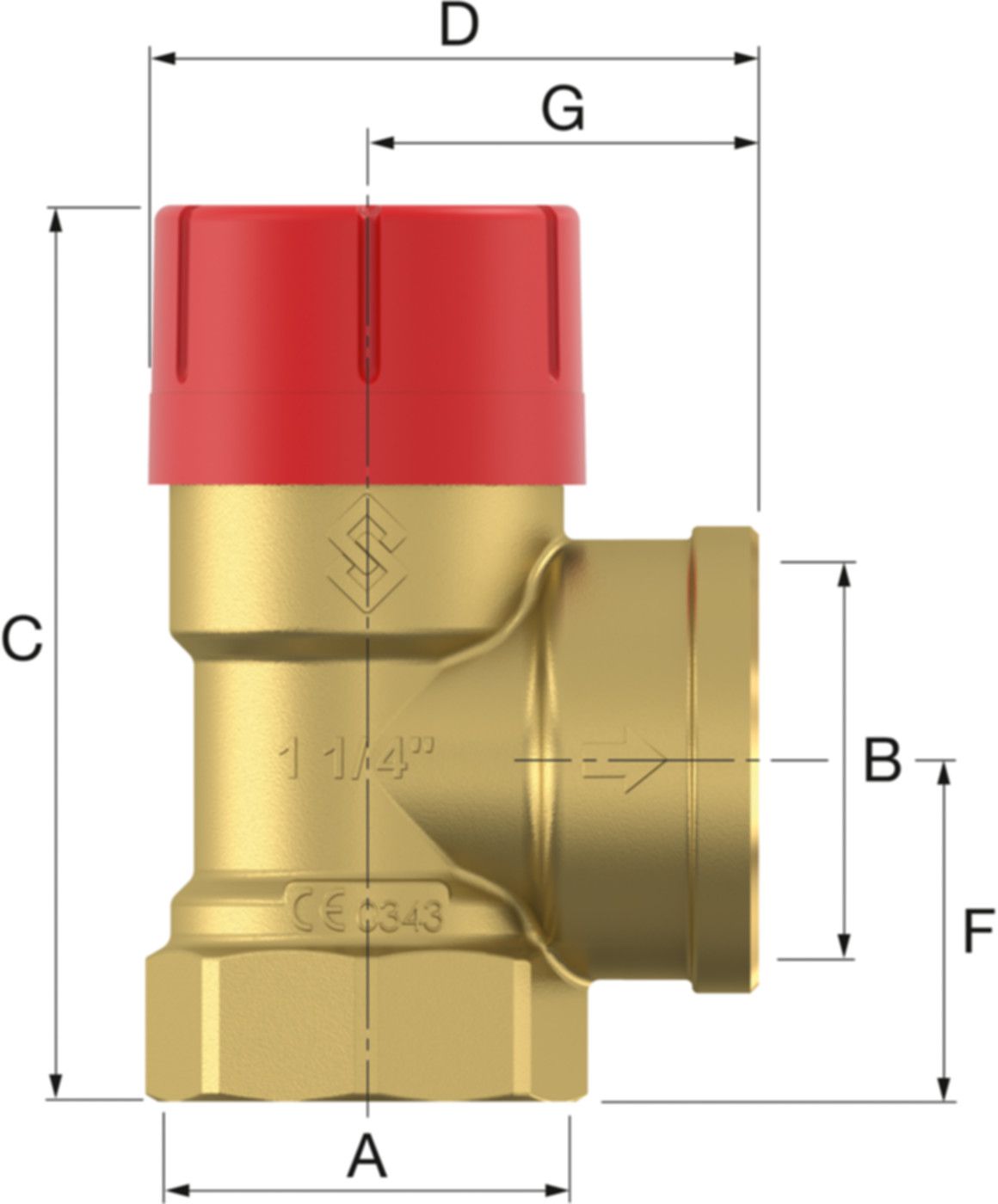 Sicherheitsventil Prescor 3/4" 2.5 bar - Flamco Zubehör