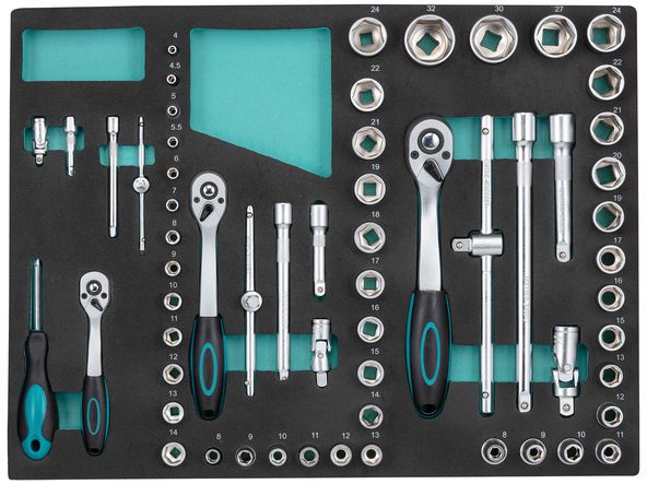 TECHNOCRAFT Werstattwagen ROLLBOY "381 tlg. , 7 Schubladen , 1/4"" / 3/8"" / 1/2""" - Schlüsselwerkzeuge