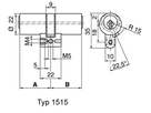KABA 8 Doppelzylinder Typ M1515 52.5/32.5, mit 3 Schlüssel - Kaba 8, Lagerprodukt