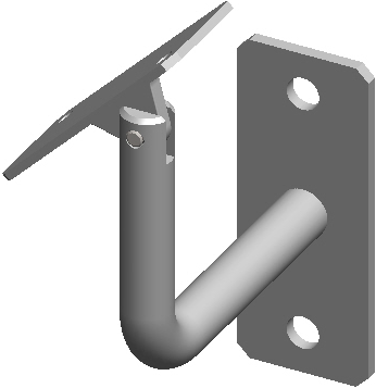 Geschw. Wandkonsole eck. vert. bewegl. 4-kant/Rechteckrohr 12 mm geschl. 1.4301 - INOXTECH-Handlauf-/Geländer-System