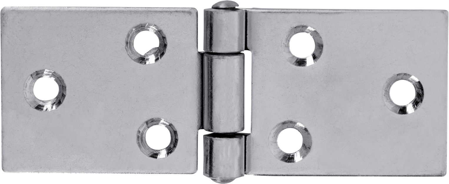 Tisch-Scharnier verzinkt BxH=60x20mm mit vernietetem Stift - Scharniere, Verschlüsse und Zubehör