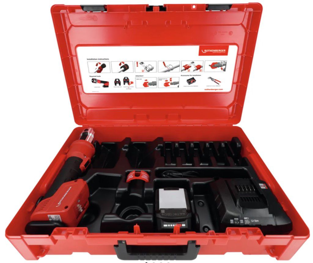 ROTHENBERGER ROMAX NANO Basic Set , CAS 18v , 32kN , 1x 2.0 Ah und Ladegerät - Sanitärwerkzeuge
