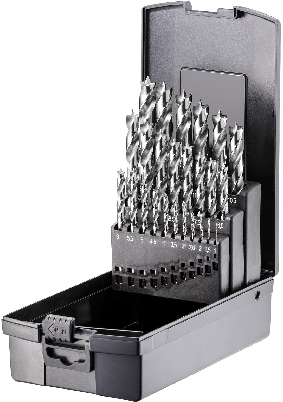 FORTEC Holzspiralbohrer Satz 25-tlg. Ø1.0-13.0 x 0.5mm, HSS-G - Bohren