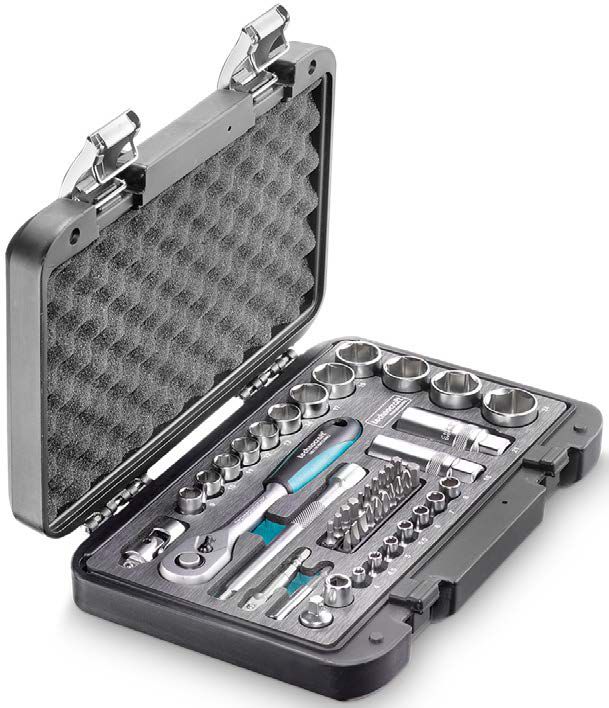 TECHNOCRAFT Steckschlüsselsatz, 48-tlg. 1/4" +3/8", im Kunststoffkoffer - Steck- und Drehmomentschlüssel