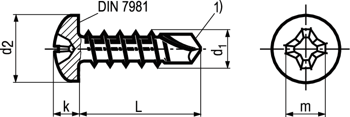 Linsen-Bohrs ecosyn®-drill Phil vzb BN1878 DIN7504 N ST 3,9 x 45 - Bossard Schrauben