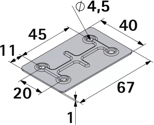 Hettich Verbindungsblech verzinkt, 86 x 40mm - Diverse Möbelbeschläge und Zubehör