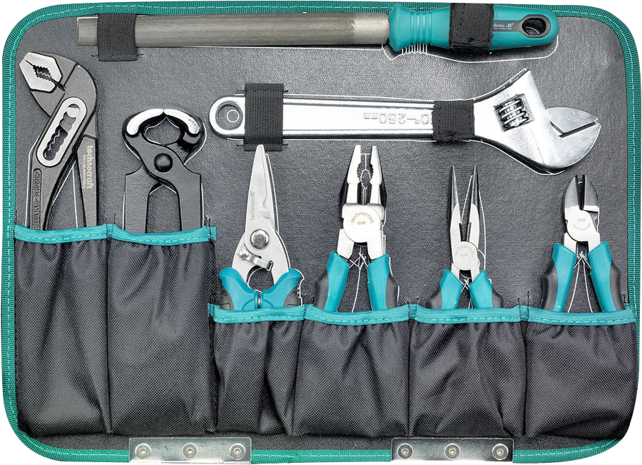 TECHNOCRAFT ABS-Werkzeugkoffer Pro Chrome 152 PB Swiss Tools 152-tlg.,1/4" 4-14 mm, 1/2" 10-32mm - Werkzeugkoffer,Sortimentskoffer,Behälter