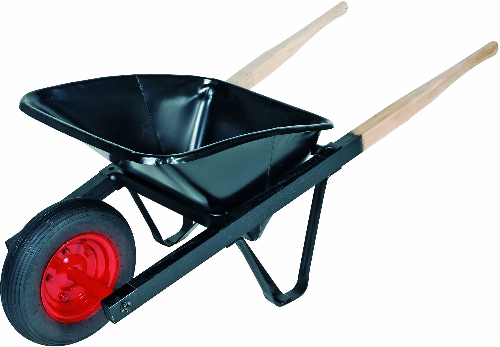 Spitzbodenkarette schwarz Perfecta Inhalt= 60L, mit Pneurad, - Bauwerkzeuge